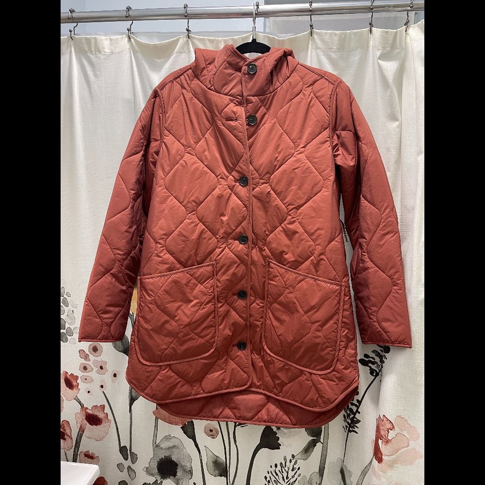 Old Navy Quilted Lightweight Hooded Button Jacket
